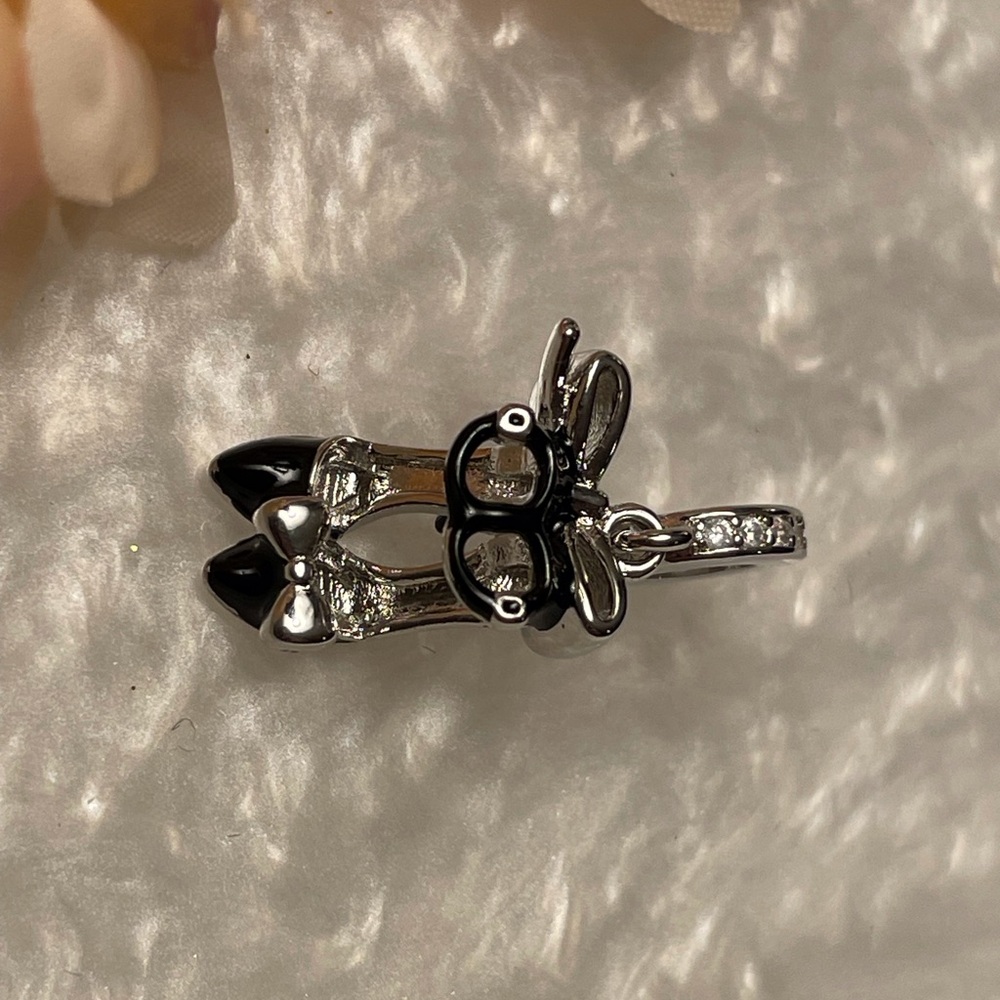 Bracelet Charm Black High Heels with Bow and rhinestones - Picture 11 of 16